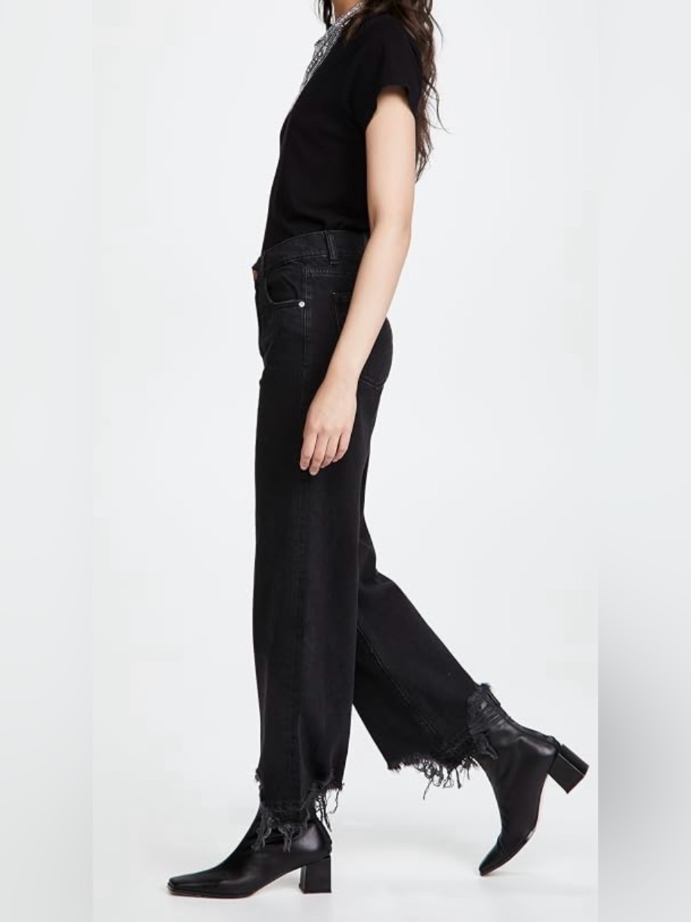DL1961 Hepburn High Waist Crop Wide Leg Jeans in Lark